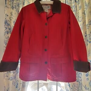 LLBean Vintage Red Chore Jacket Women's Size Med/ Pet
